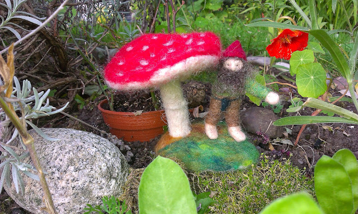 Toadstool with little dwarf
