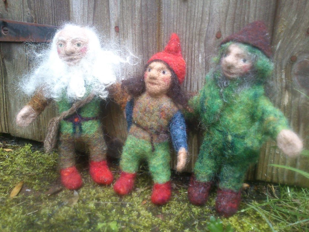 Three gnomes and dwarfs