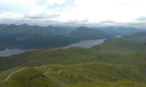 View from the summit towards North-West with Loch Lomond