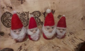 Needle felted Santas