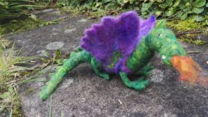 Fire dragon, needle felted