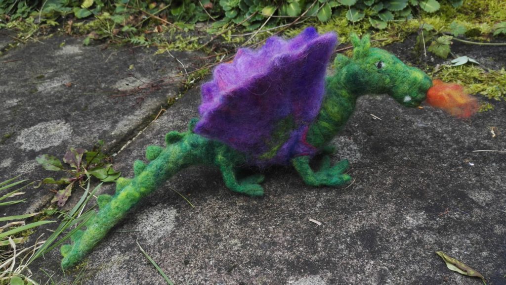 Needle felted Fire Dragon