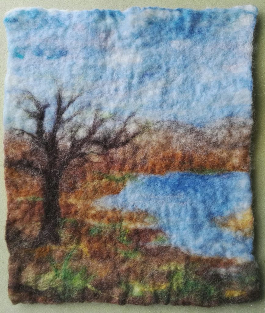 Felted landscape picture