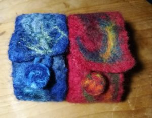  Two wet felted bracelets