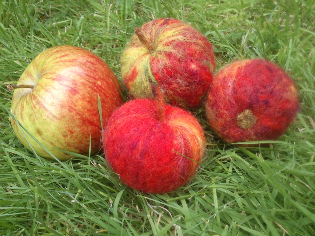 Needle felted apple